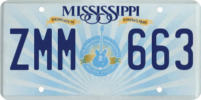 MS license plate ZMM663