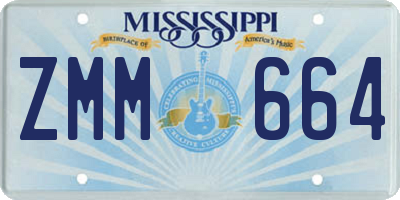 MS license plate ZMM664