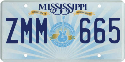 MS license plate ZMM665