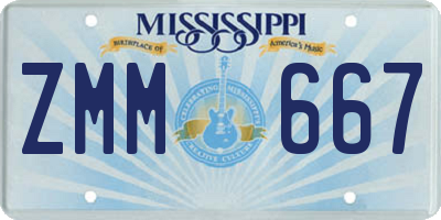 MS license plate ZMM667
