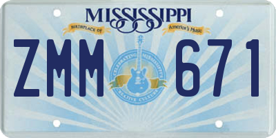 MS license plate ZMM671