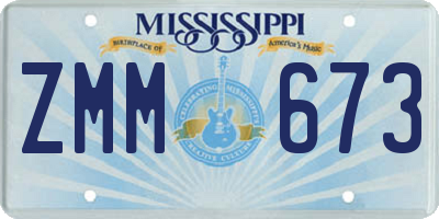 MS license plate ZMM673