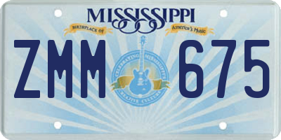 MS license plate ZMM675