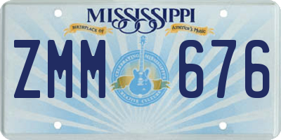 MS license plate ZMM676