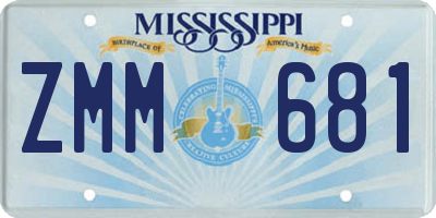 MS license plate ZMM681