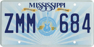 MS license plate ZMM684