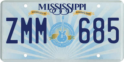 MS license plate ZMM685