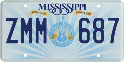 MS license plate ZMM687