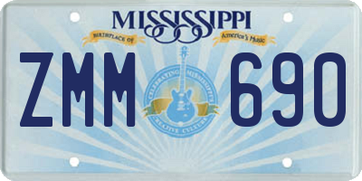 MS license plate ZMM690