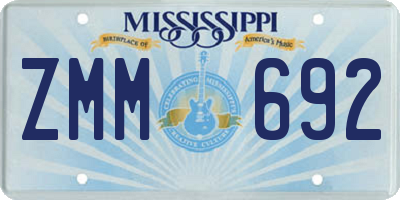 MS license plate ZMM692