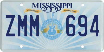 MS license plate ZMM694