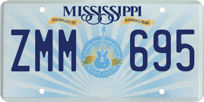 MS license plate ZMM695