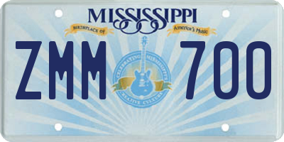 MS license plate ZMM700