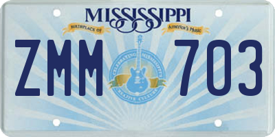 MS license plate ZMM703