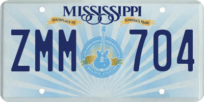 MS license plate ZMM704