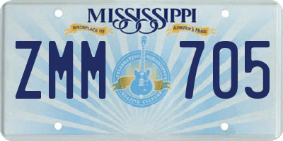 MS license plate ZMM705