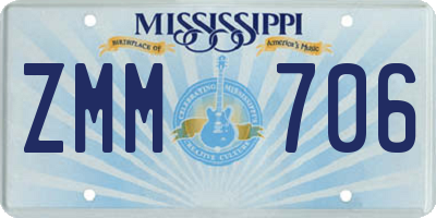 MS license plate ZMM706