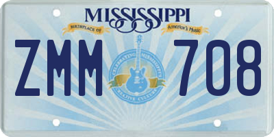 MS license plate ZMM708