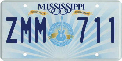 MS license plate ZMM711