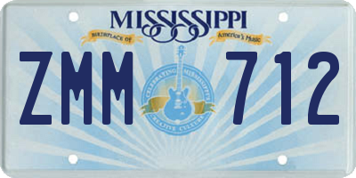 MS license plate ZMM712