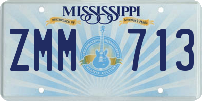 MS license plate ZMM713