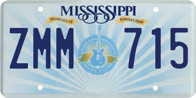 MS license plate ZMM715