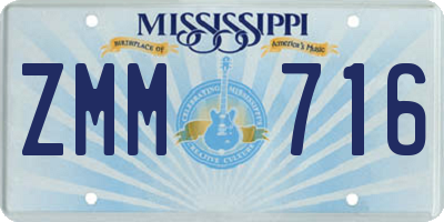 MS license plate ZMM716