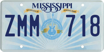 MS license plate ZMM718