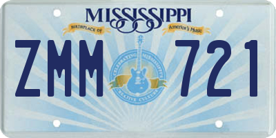 MS license plate ZMM721