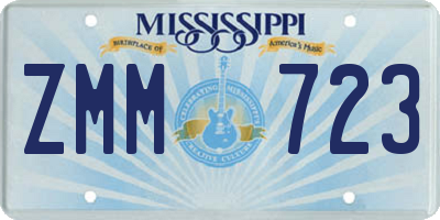 MS license plate ZMM723