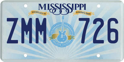 MS license plate ZMM726