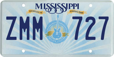 MS license plate ZMM727