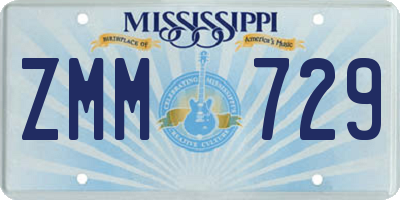 MS license plate ZMM729