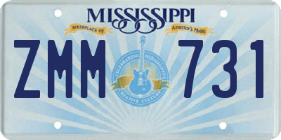 MS license plate ZMM731