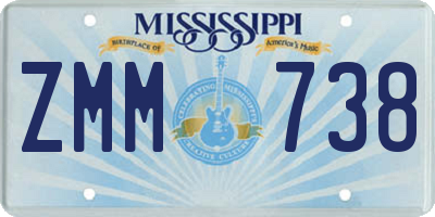 MS license plate ZMM738