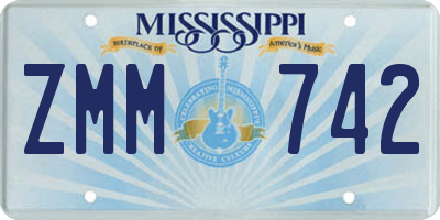 MS license plate ZMM742