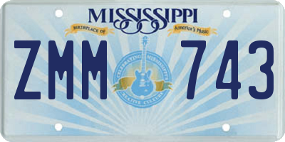 MS license plate ZMM743