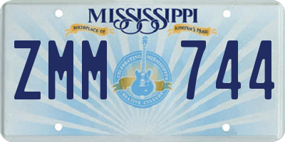 MS license plate ZMM744