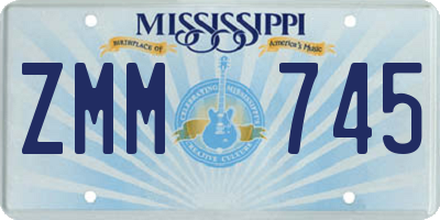MS license plate ZMM745