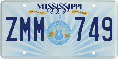 MS license plate ZMM749