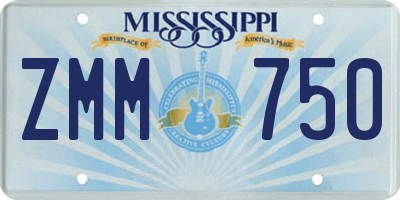 MS license plate ZMM750