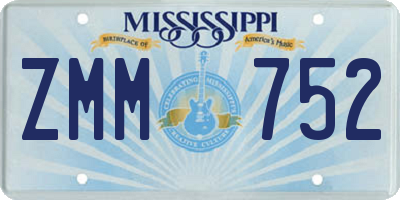 MS license plate ZMM752