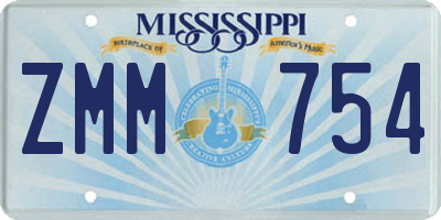MS license plate ZMM754