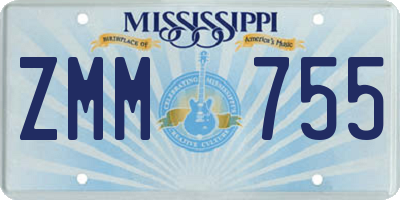 MS license plate ZMM755