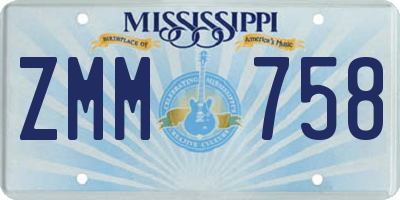 MS license plate ZMM758