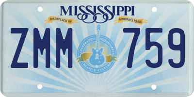 MS license plate ZMM759