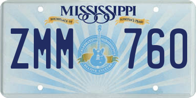 MS license plate ZMM760