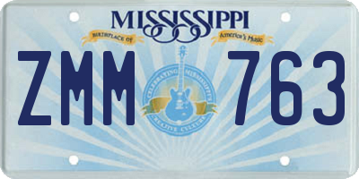 MS license plate ZMM763