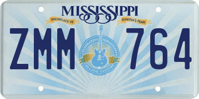 MS license plate ZMM764