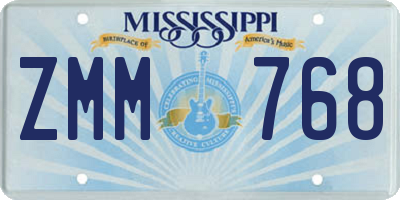 MS license plate ZMM768